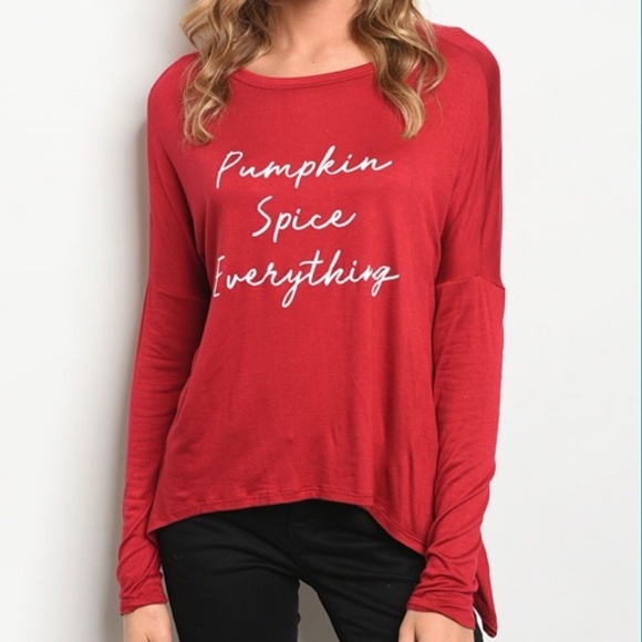 ❤️LAST M NEW Pumpkin Spice Long Sleeve Top - Picture 2 of 5
